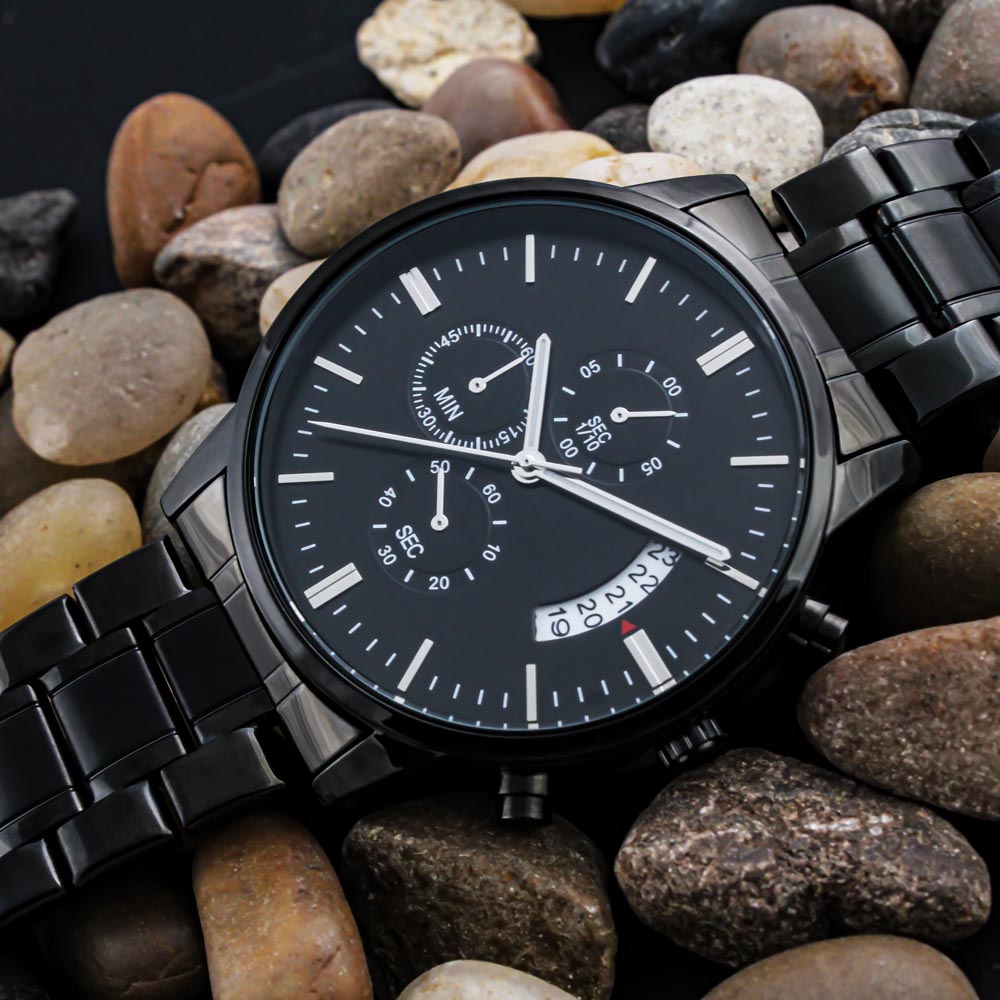 HB Streetwear Black Chronograph Watch