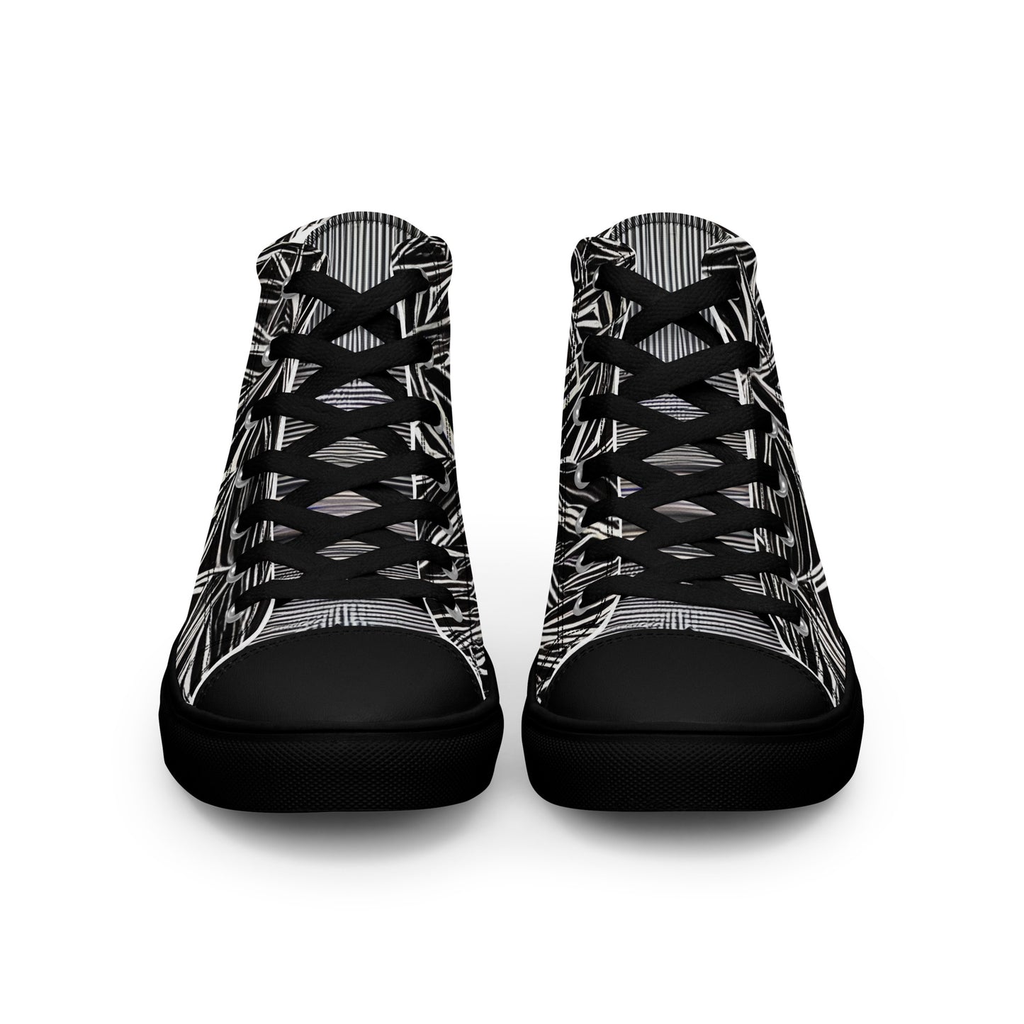 Black Flare Men’s High Top Canvas Shoes