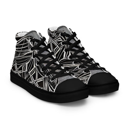 Black Flare Men’s High Top Canvas Shoes