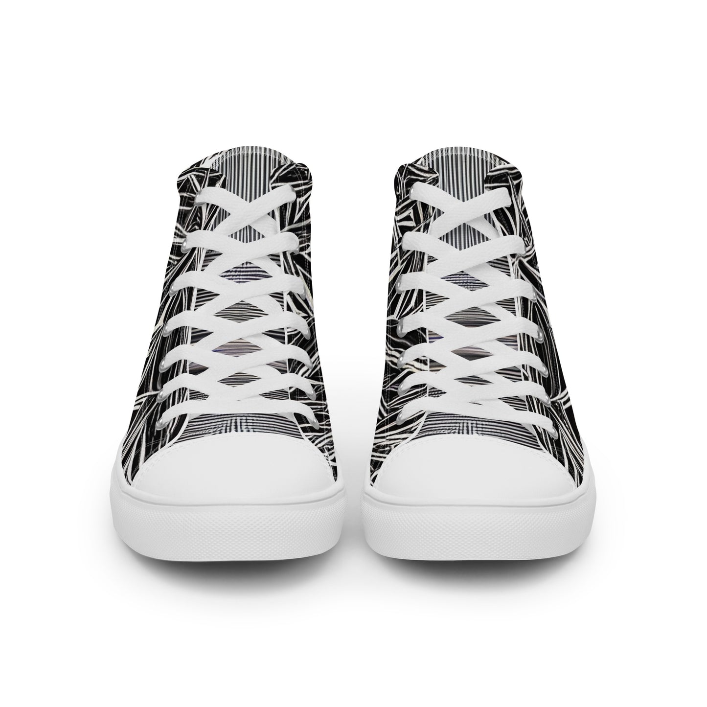 Black Flare Men’s High Top Canvas Shoes