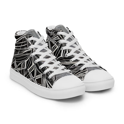 Black Flare Men’s High Top Canvas Shoes